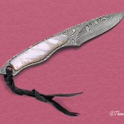 Mother of Pearl and Damascus Dress Knife main view