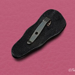 Mother of Pearl and Damascus Dress Knife stingray sheath clip