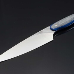 Stainless Chef 10&amp;quot; with silver twill and blue G10