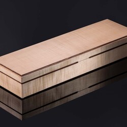Raindrop Damascus and Premium Curly Koa Carving Set boxed