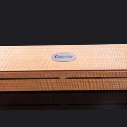 Stainless Damascus and Mammoth Ivory Carving Set closed display box