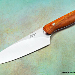 Evolution Chef Knife 142 mm Blade with Quilted Koa Handle