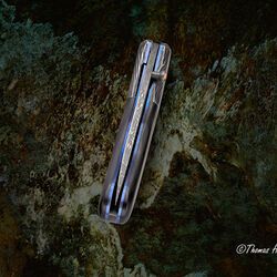 Ebony Reptilian Stainless Damascus Dress Folder centered view