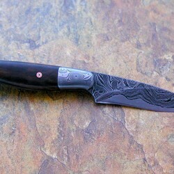 Damascus and Americal Walnut Bird and Trout other view