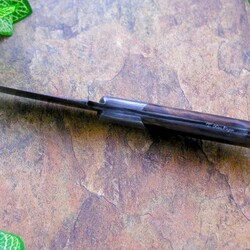 Damascus and Americal Walnut Bird and Trout spine view
