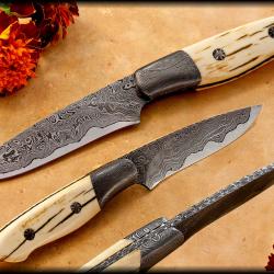 Kernmantle Damascus and Mammoth Ivory Hunter