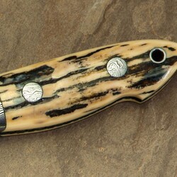 Random Damascus and Mammoth Ivory Hunter close view