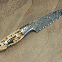 Random Damascus and Mammoth Ivory Hunter other view