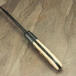 Random Damascus and Mammoth Ivory Hunter spine view