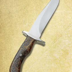 Textured Maple Burl Handled Bowie right view