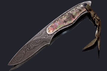 Black Lip Pearl and Damascus Dress Knife