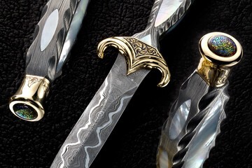 The Golden Dagger with Damacus blade and mother of pearl inlays Eggerly Image