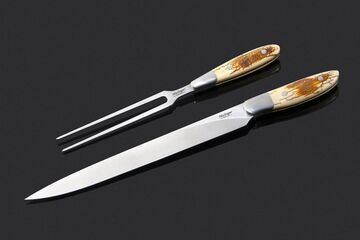 Mammoth Ivory and Stainless Steel Carving Set