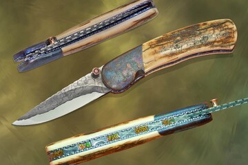 Campo de Cielo Meteorite and O1 Damascus Folder