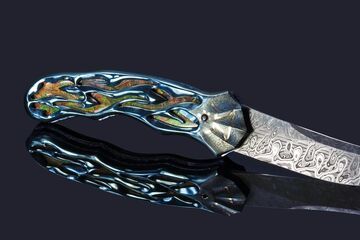 Thus Spoke Zarathustra Folding Knife with Ammonite Inlay other view