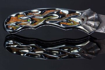 Thus Spoke Zarathustra Folding Knife with Ammonite Inlay other view