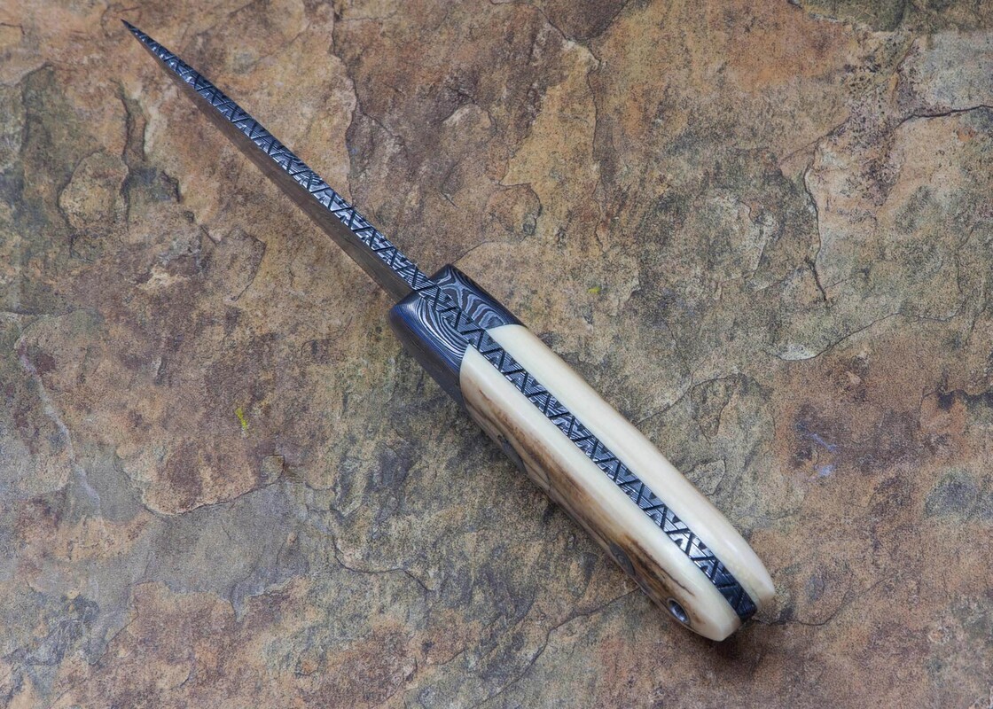 Ivory Hunter Crowsnest Damascus and Ivory Hunter | Haslinger Custom Knives