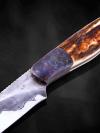 Campo de Cielo Meteorite and O1 Damascus Hunting Knife close up