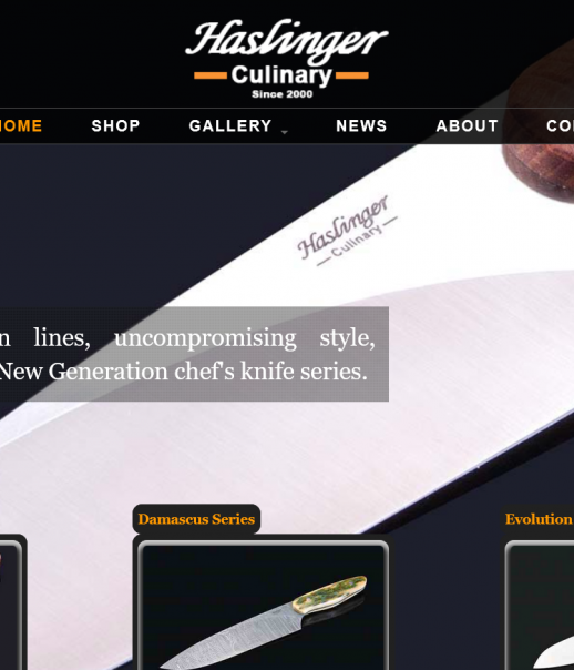 Haslinger Knives - Culinary Knives Website Launch