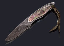 Black Lip Pearl and Damascus Dress Knife