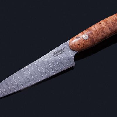 Santuko in Stainless Damascus with Maple Burl Handle