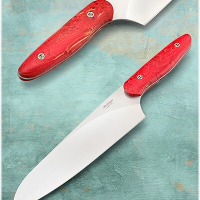 Evolution Chef Knife 200mm Blade with Red Maple Handle