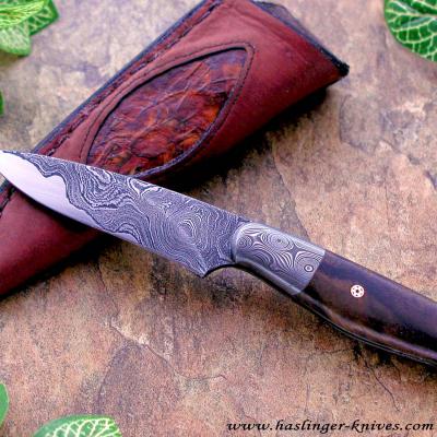 Damascus and Americal Walnut Bird and Trout with sheath