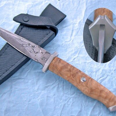 Quilted Maple Boot Knife