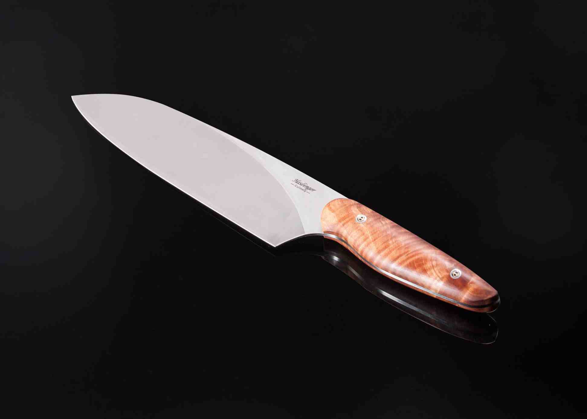 Evolution Chef Knife 190mm Blade with Fiddleback Maple Handle