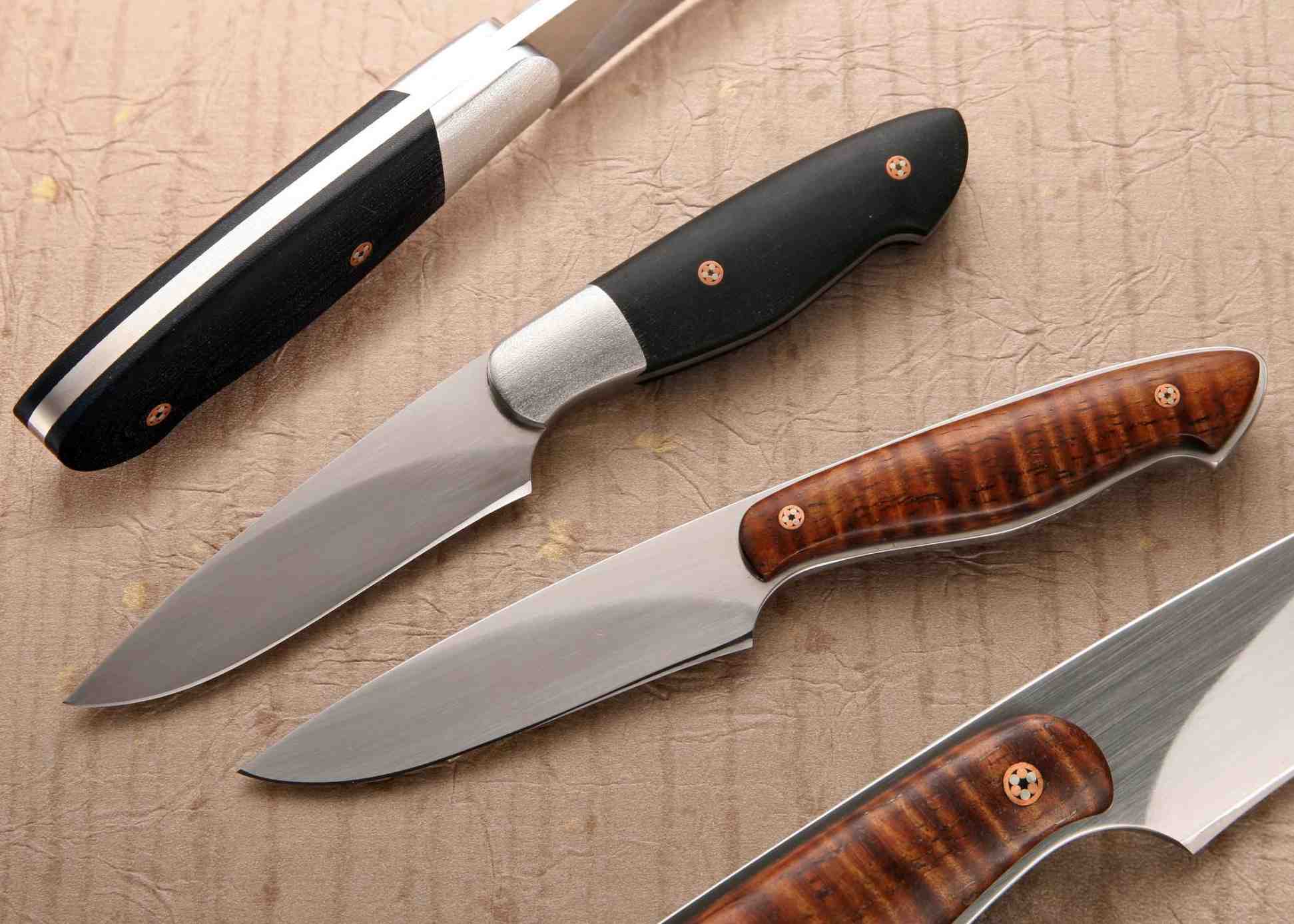 Kernmantel Bird and Trout Knife with Curly Koa and other options Haslinger Knives