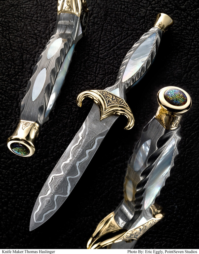 The Golden Dagger with Damacus blade and mother of pearl inlays Eggerly Image
