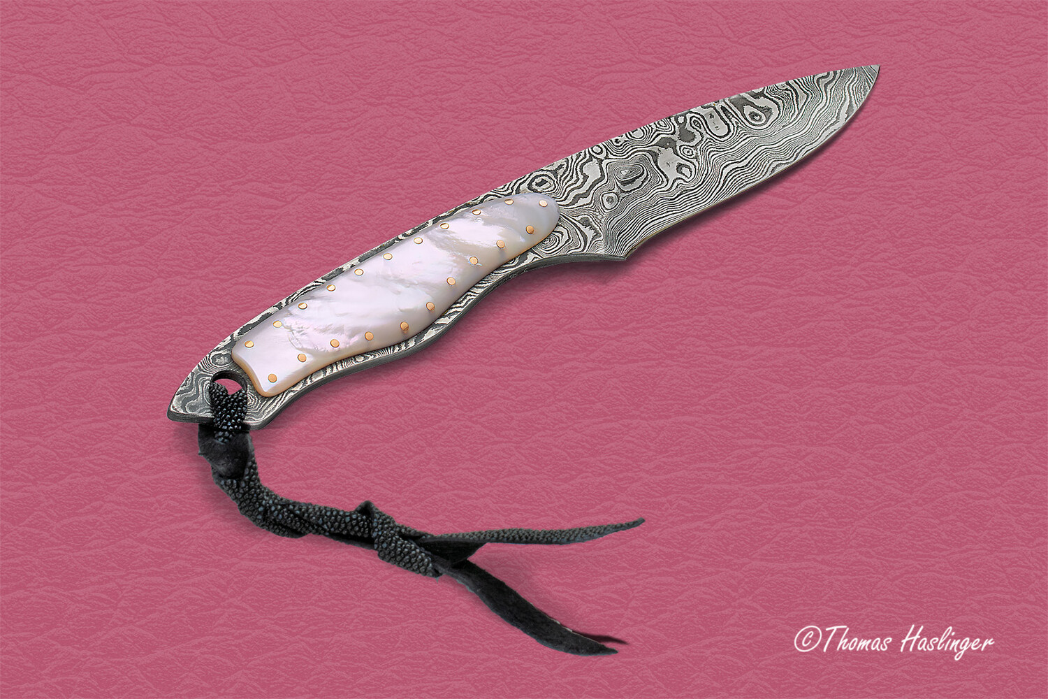 Mother of Pearl and Damascus Dress Knife main view