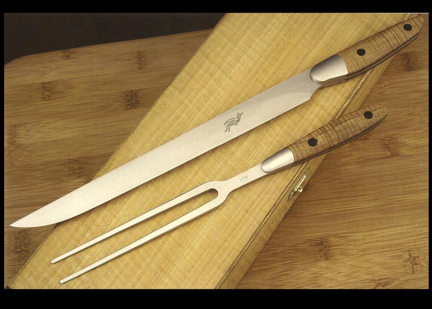 Curly Maple and African Blackwood Carving Set