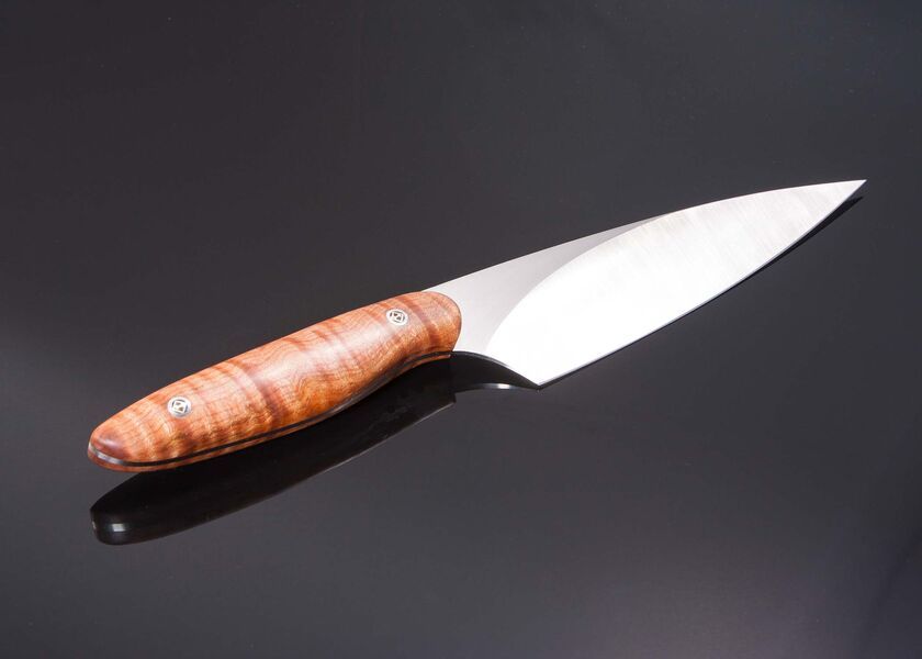 New Generation Chef Knife 152mm with Fiddleback Maple Handle right view