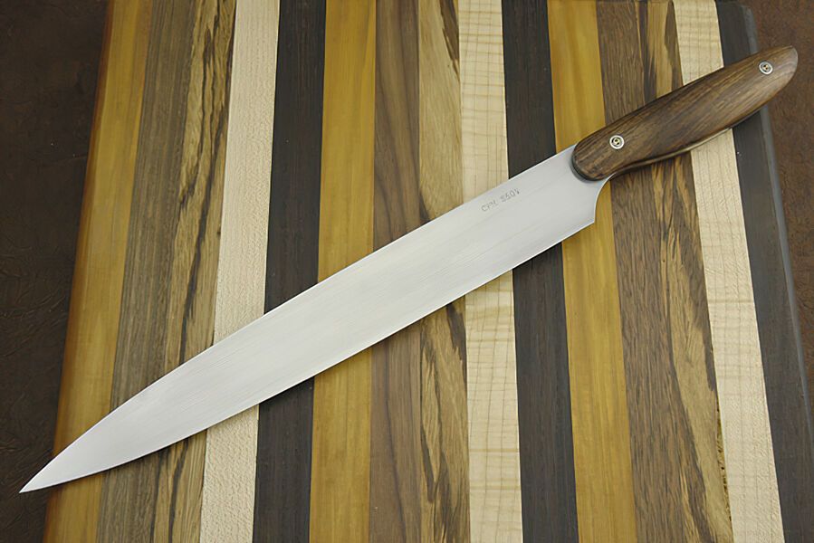 Sashimi Chef Knife with Curly Koa Handle  other view