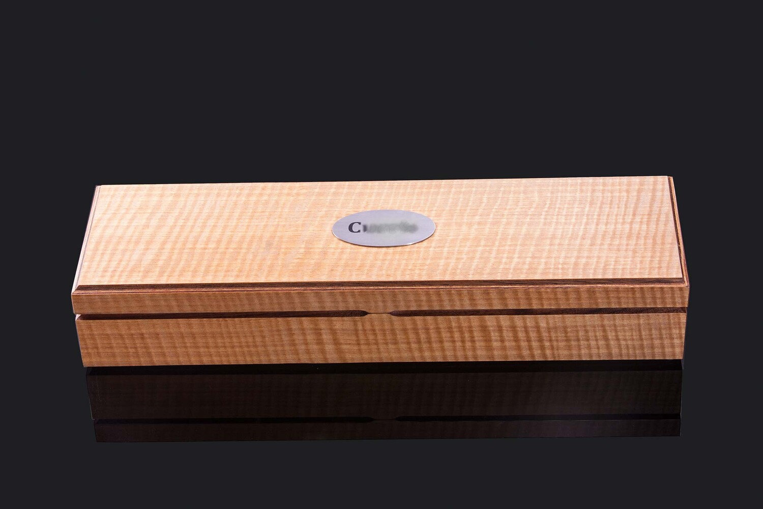 Stainless Damascus and Mammoth Ivory Carving Set closed display box