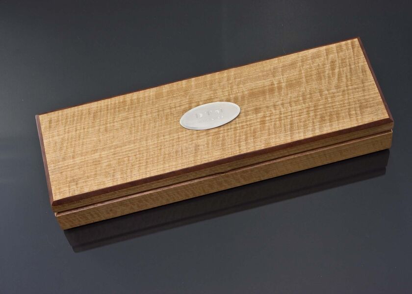 Damascus Carving Set Curly Koa with box engraving