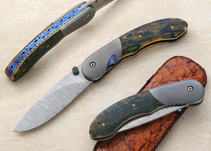 Ivory &amp; Damascus Gentlemen Folder multi view