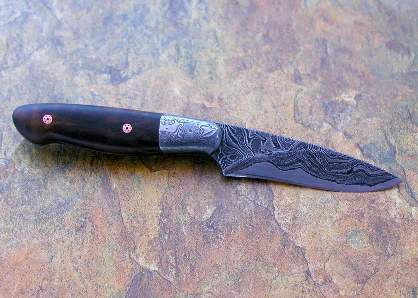 Damascus and Americal Walnut Bird and Trout other view