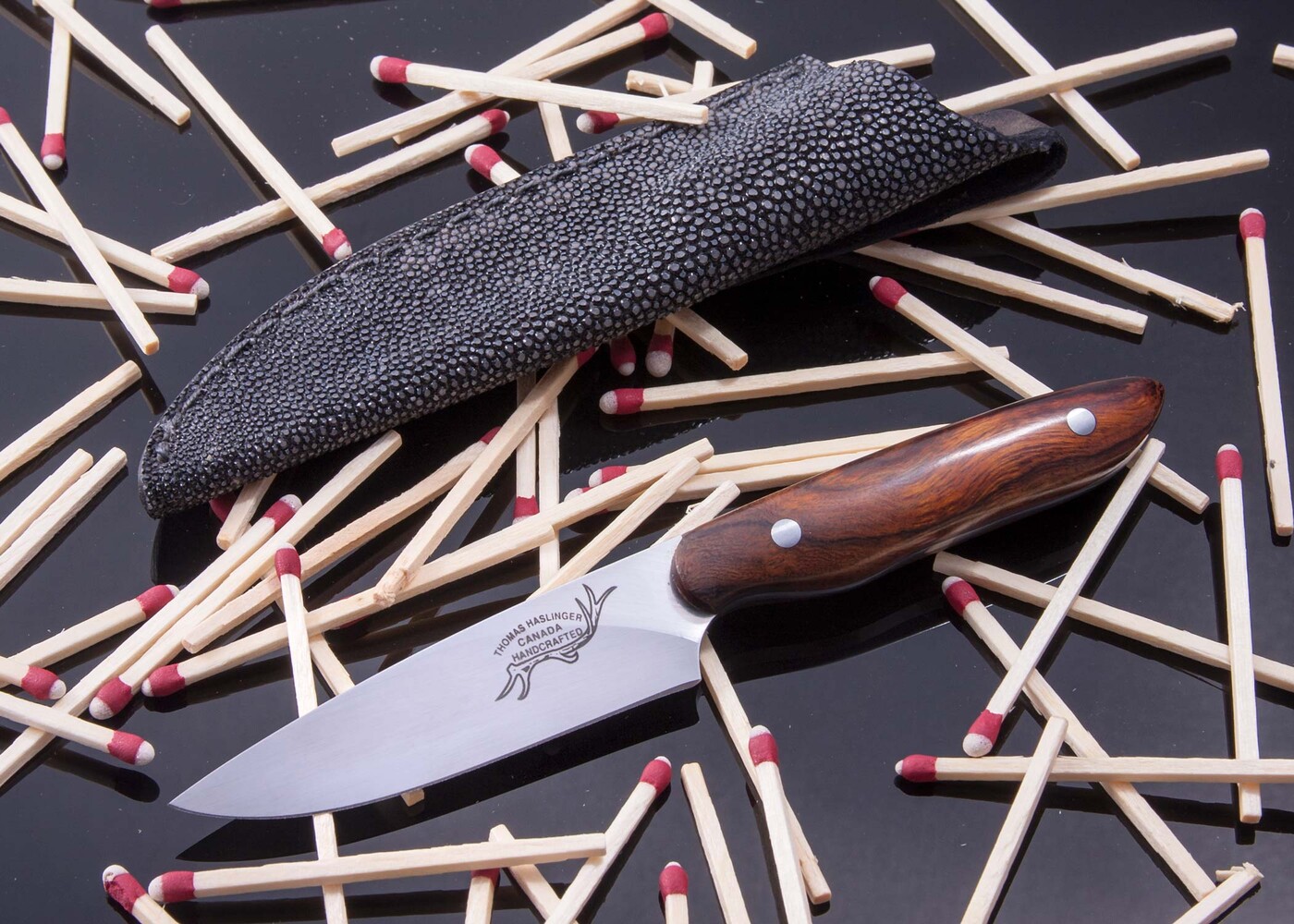Desert Ironwood BG42 Bird and Trout Knife with Shagreen Stingray Sheath