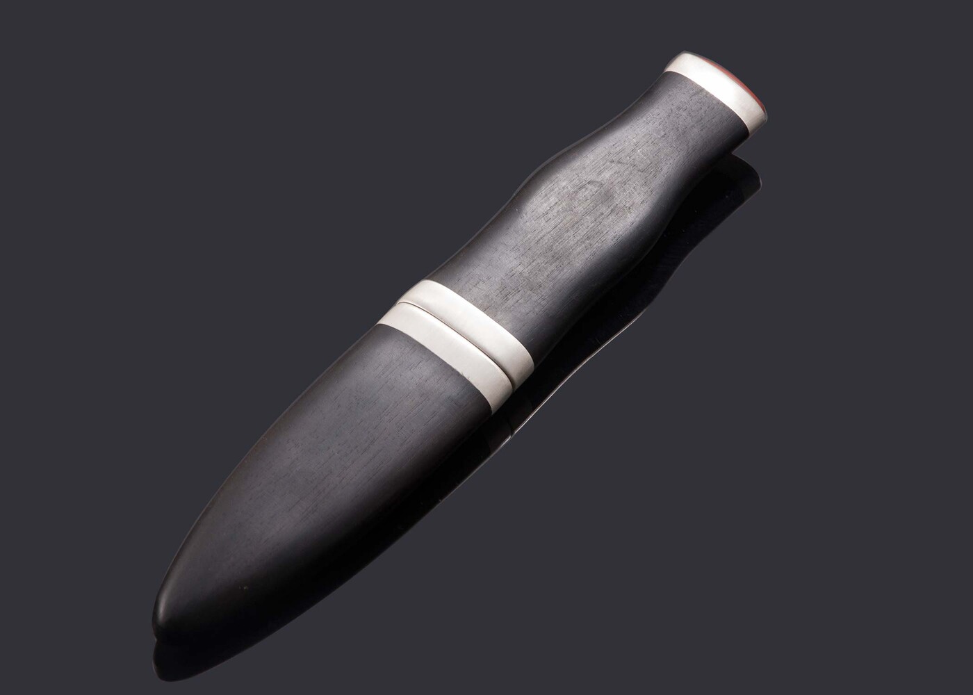 Sgian Dubh with German Silver Fittings and Red Jasper Pommel Stone sheath